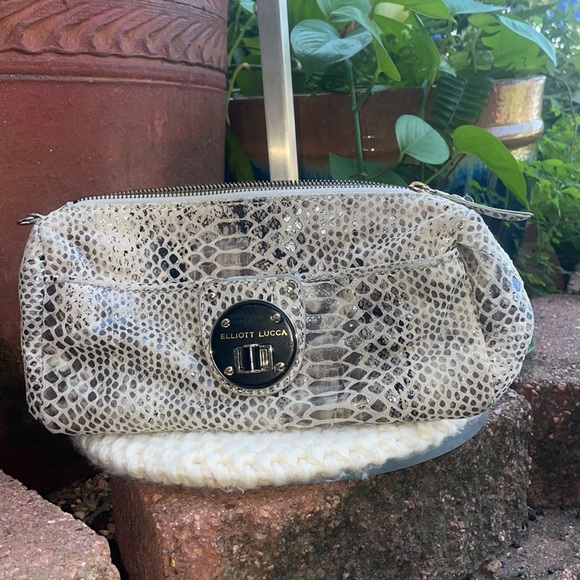 Elliott Lucca Handbags - Elliott Lucca snake print clutch
